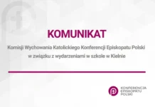 Komunikat Komisji Wychowania Katolickiego KEP w związku z wydarzeniami w szkole w Kielnie